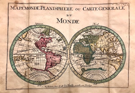 Feuille Daniel, de La (1640-1709) Mapemonde planisphere ou carte generale du monde 1707 Amsterdam 